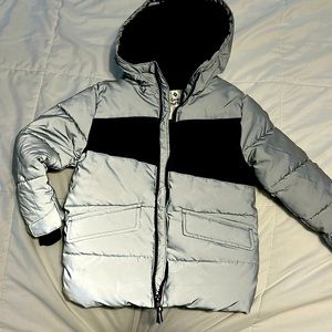 Boys size 4 Reflective silver puffer jacket.